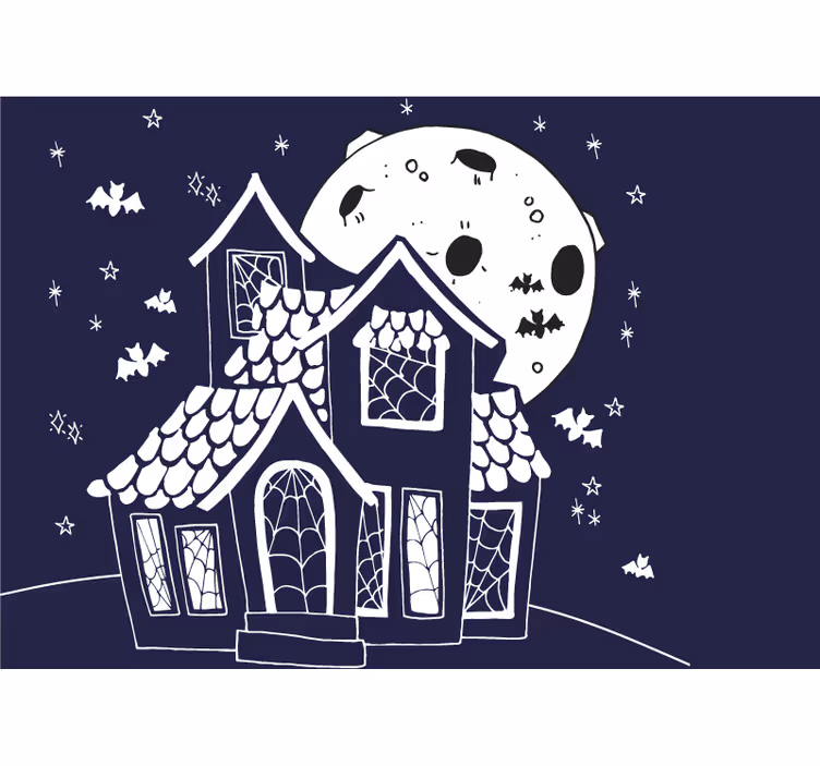 Fotobehang halloween spookachtig spookhuis - TenStickers