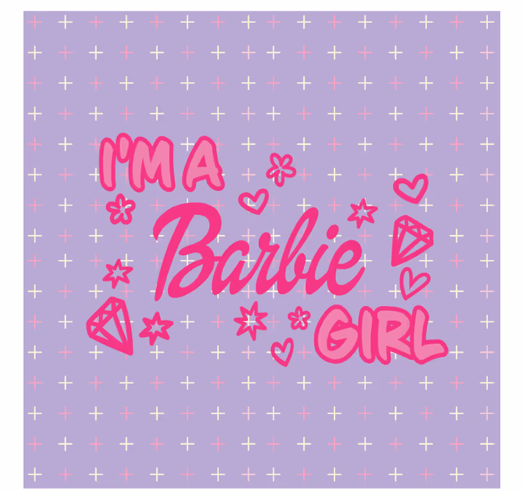 Fotobehang tekst ik ben een barbie meisje - TenStickers