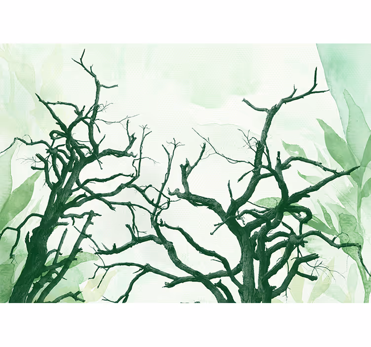 Bomen fotobehang intricate boom silhouetten - TenStickers