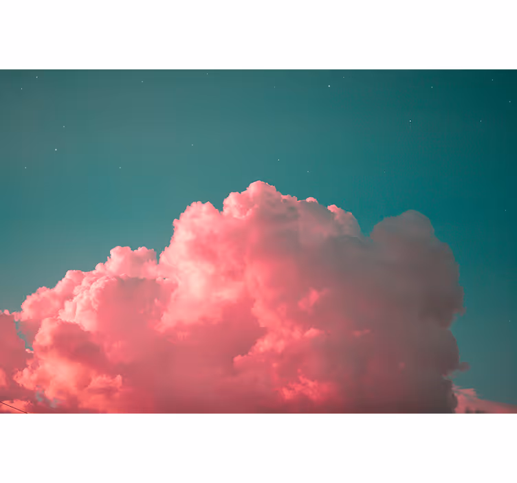 Dromerige roze wolken fotobehang lucht - TenStickers