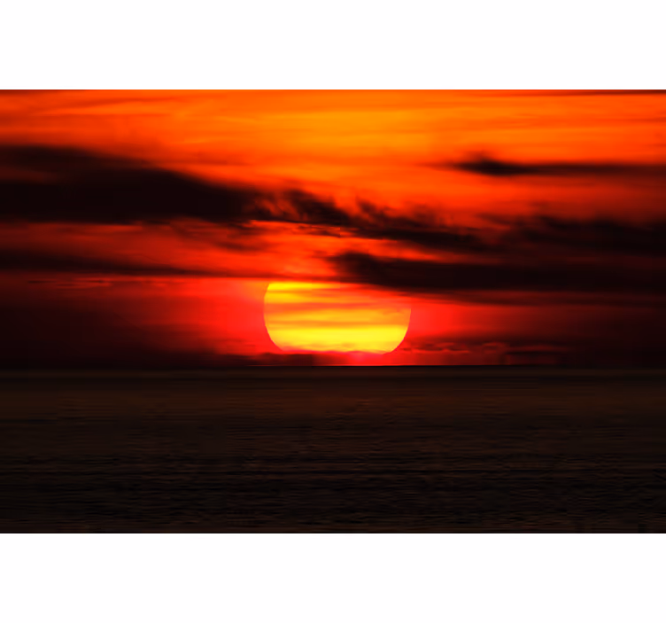 Fotobehang lucht met een levendig zonsondergang uitzicht - TenStickers