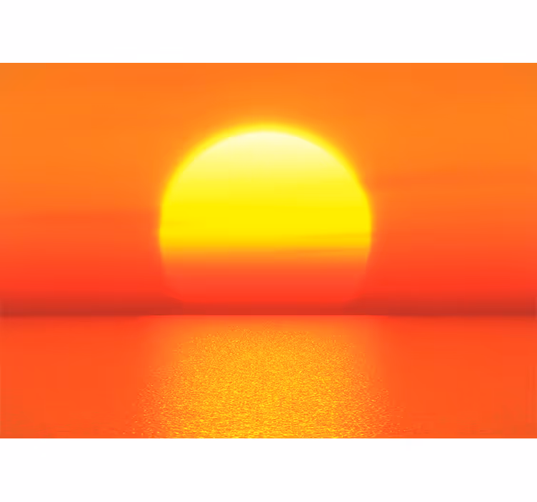 Foto behang bergen zonsondergang reflectie - TenStickers