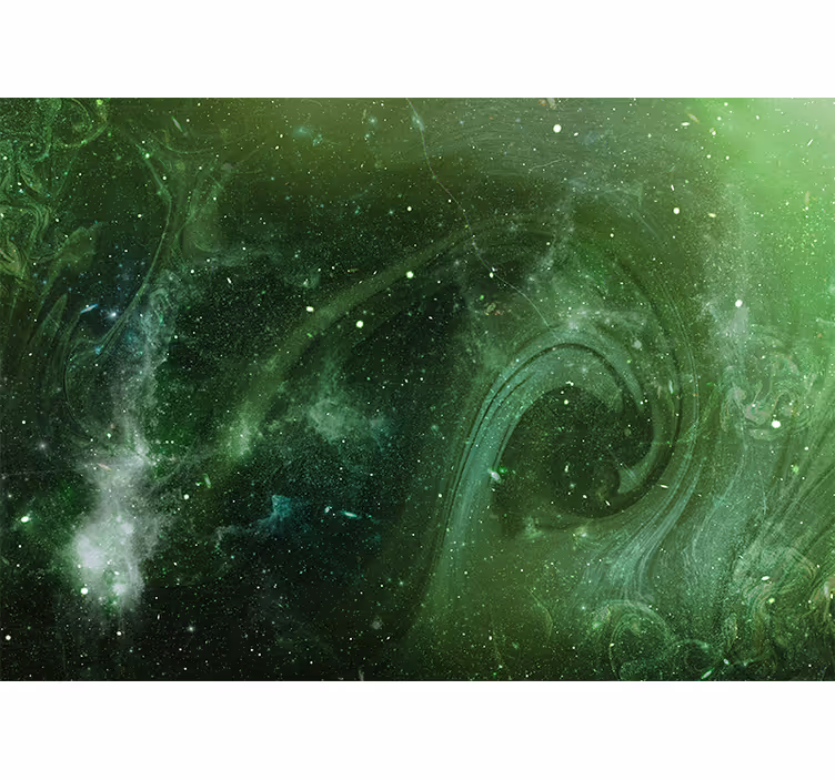 Foto behang ruimte cosmic groene draaing - TenStickers