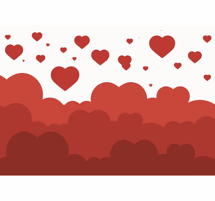 Fotobehang liefde zwevende hartwolken - TenStickers