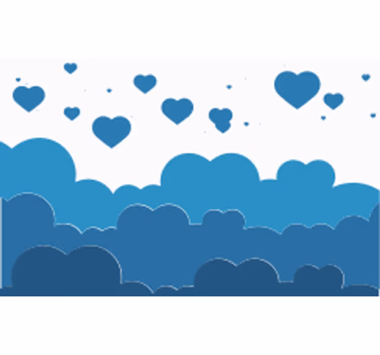 Fotobehang liefde wolken en harten - TenStickers