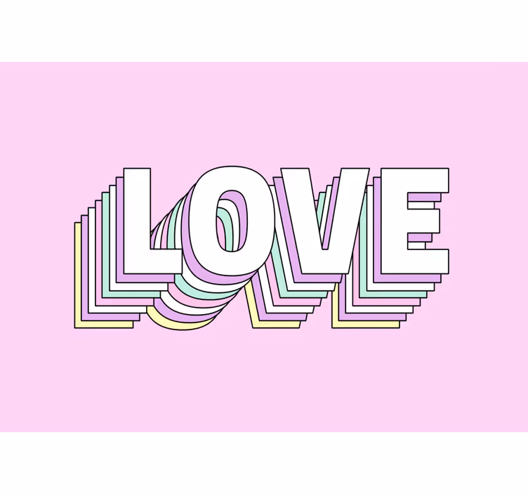 Fotobehang liefde in gestileerde typografie - TenStickers