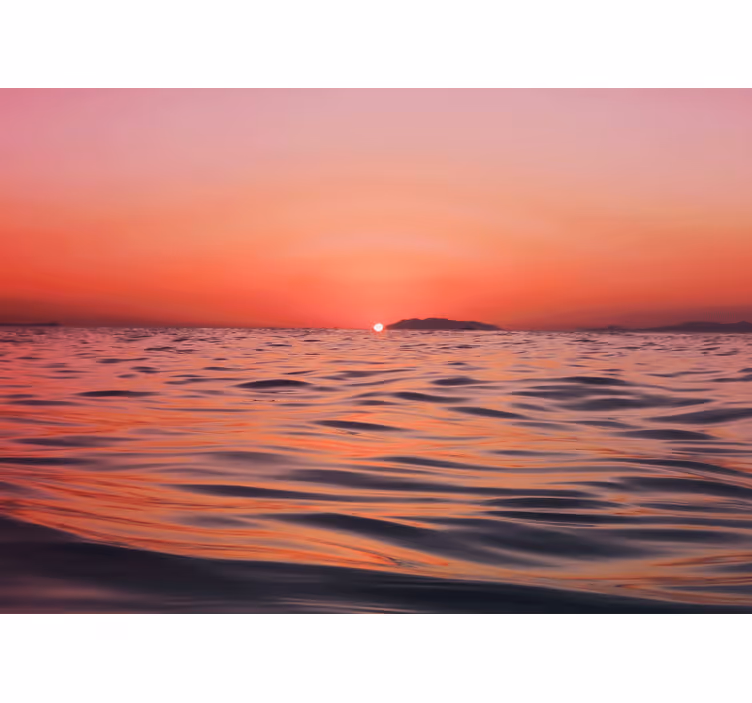Fotobehang strand schemering boven de zee - TenStickers