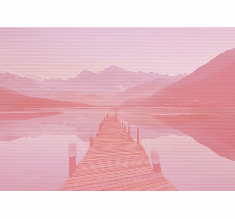Fotobehang landschap serene uitzicht op meer - TenStickers