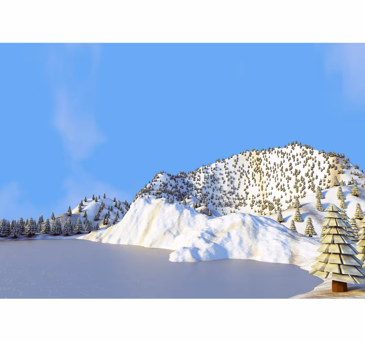 Fotobehang landschap winterse bergscene - TenStickers