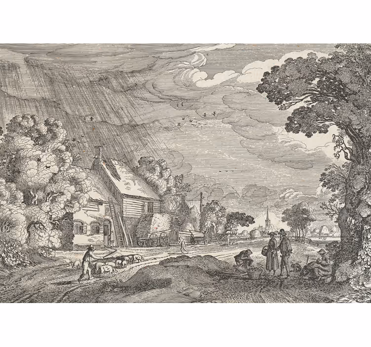 Fotobehang landschap landelijke scène afbeelding - TenStickers