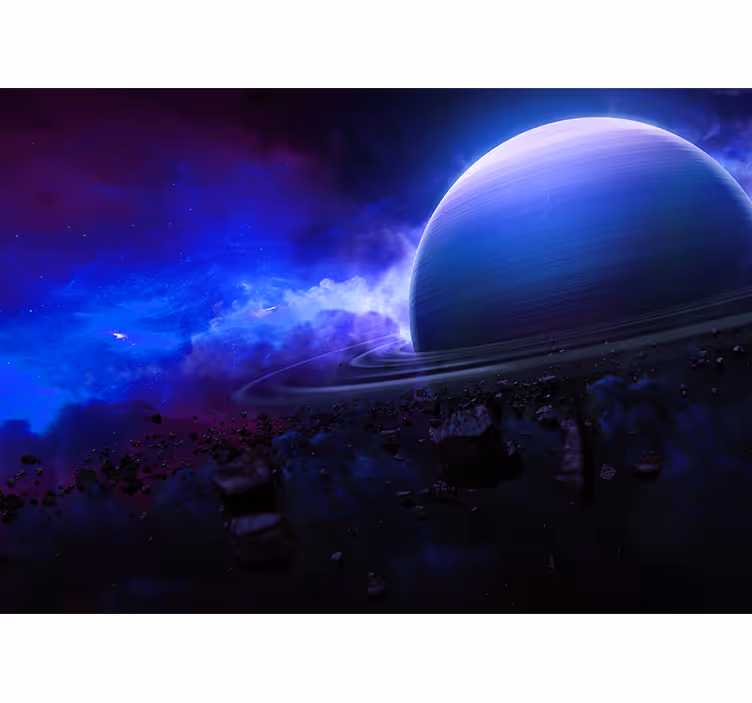 Foto behang ruimte sterrenhemel planeetzicht - TenStickers