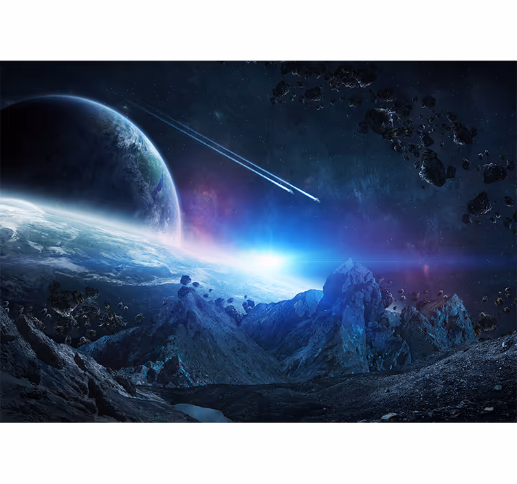 Foto behang ruimte astral planetair landschap - TenStickers