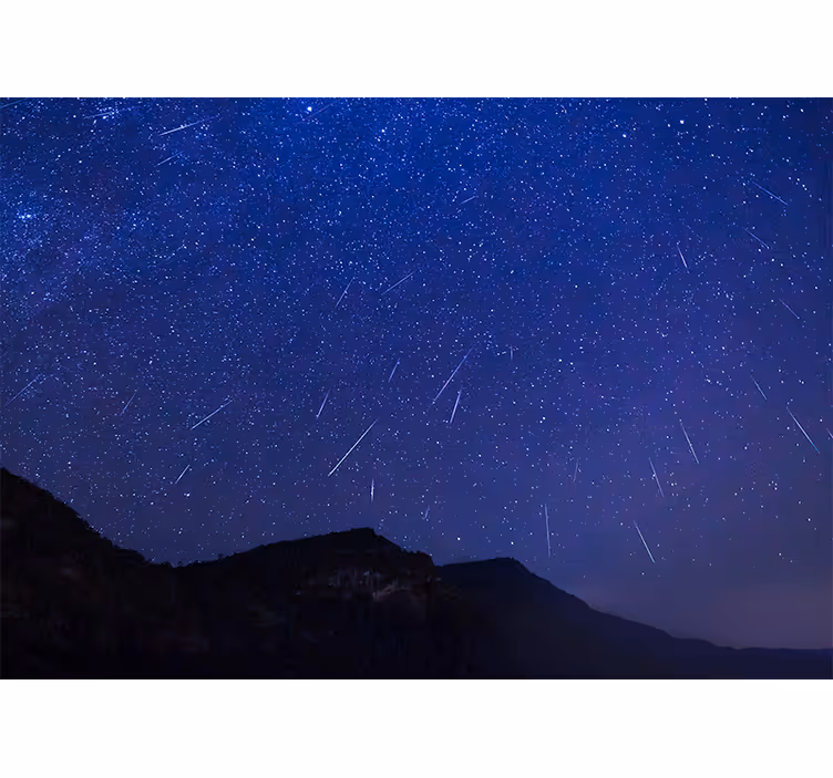 Foto behang bergen celestiale kometen nacht - TenStickers