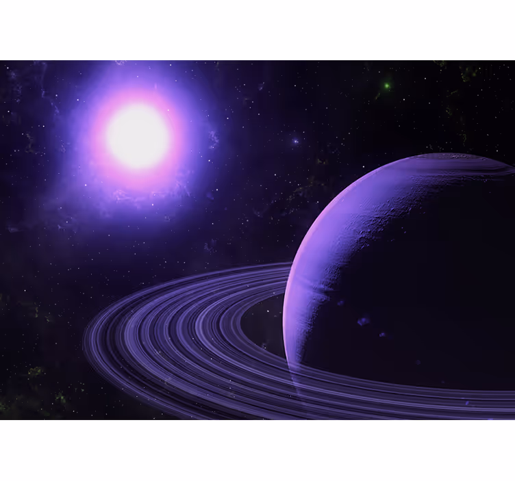 Foto behang ruimte paarse planeet scene - TenStickers