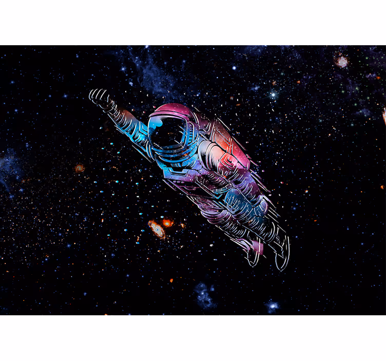 Dappere astronaut foto behang ruimte - TenStickers