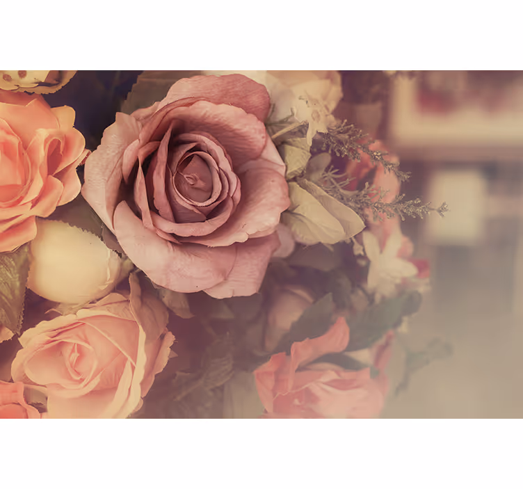 Fotobehang bloemen rozenbloem compositie - TenStickers