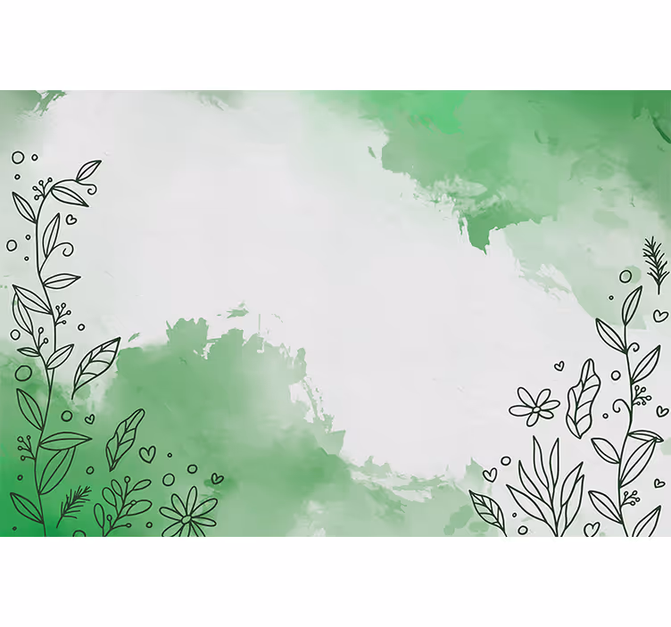 Foto behang natuur botanische lijntekening - TenStickers