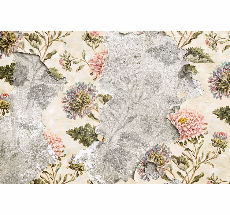 Fotobehang bloemen vintage bloemenpatroon - TenStickers