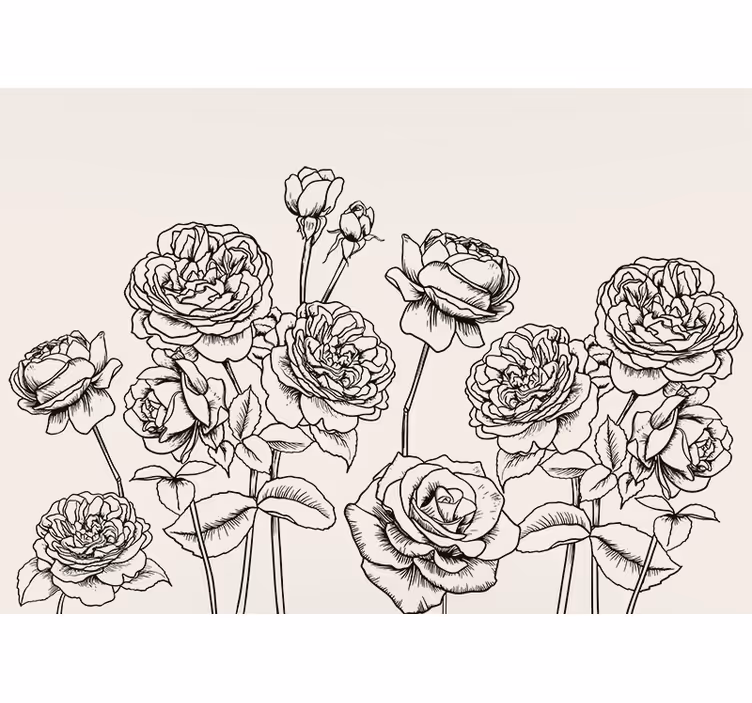 Fotobehang bloemen elegant rozenontwerp - TenStickers