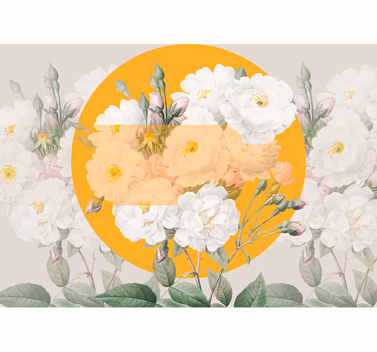 Fotobehang bloemen bloeiende bloemencompositie - TenStickers