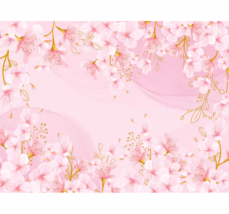 Fotobehang bloemen kersenbloesem elegant - TenStickers