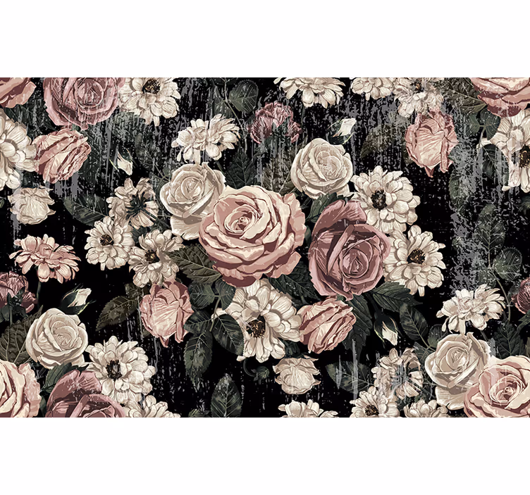 Fotobehang bloemen vintage bloemenexplosie - TenStickers