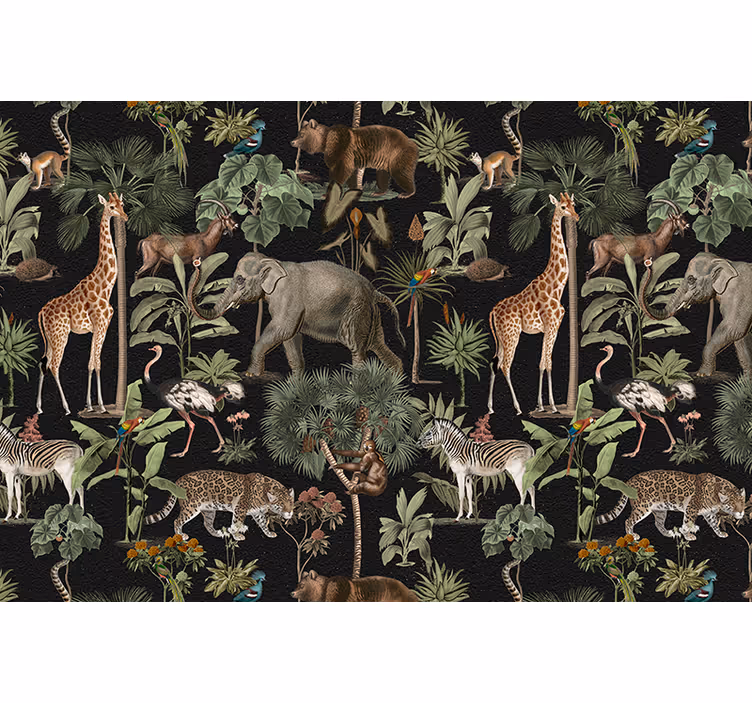 Fotobehang dieren jungle scène - TenStickers