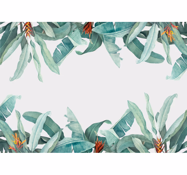 Fotobehang bloemen tropisch groenpatroon - TenStickers
