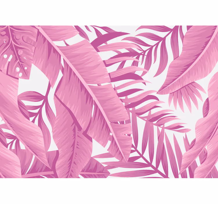 Roze tropisch ontwerp foto behang natuur - TenStickers