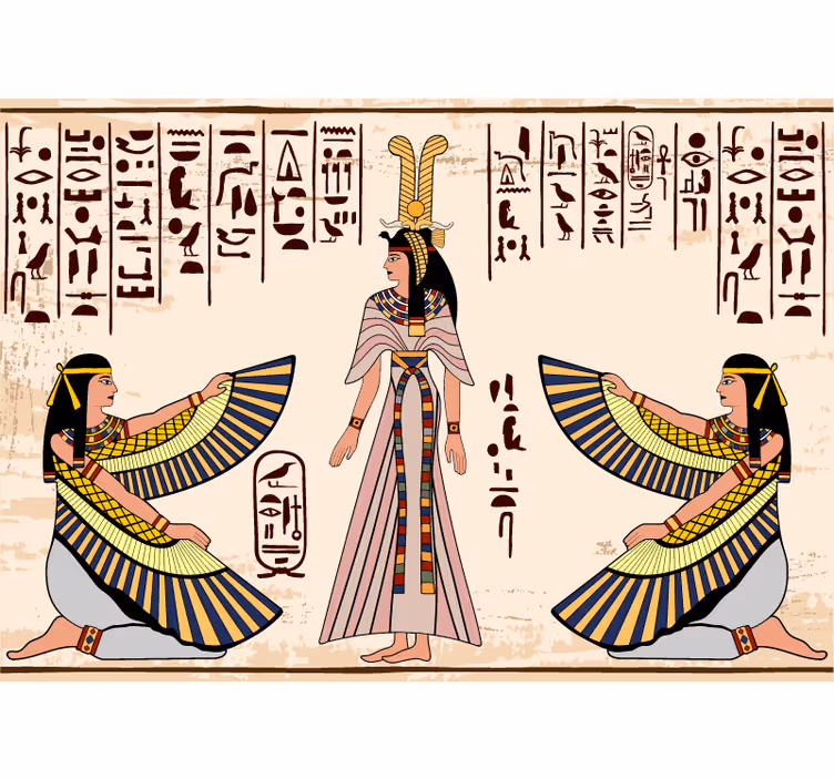 Fotobehang dieren oude egyptische figuren - TenStickers