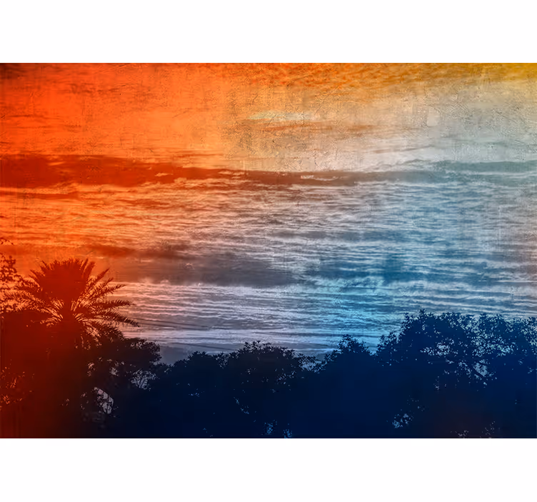 Fotobehang landschap twilight boven de golven - TenStickers