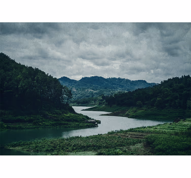 Fotobehang landschap serene waterweg landschap - TenStickers