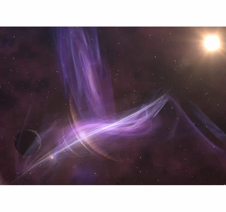 Foto behang ruimte paarse kosmische draaikolken - TenStickers