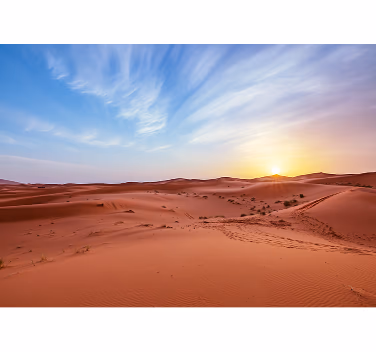Fotobehang woestijn gouden zonsondergang - TenStickers