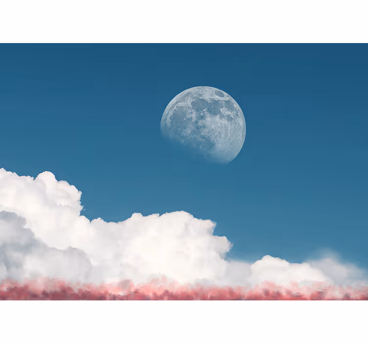 Fotobehang lucht maansluier uitzicht - TenStickers