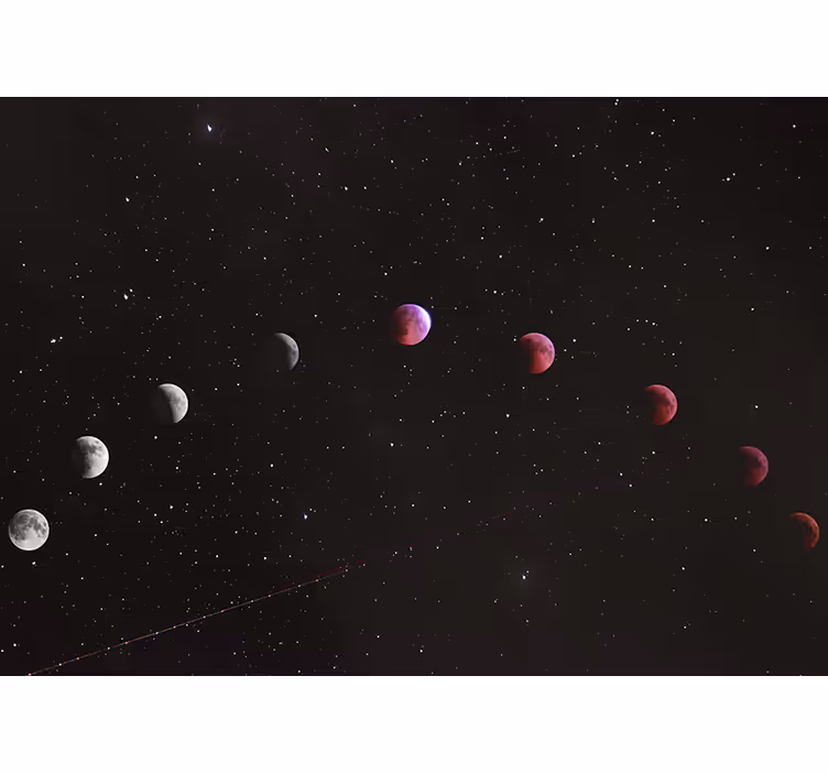 Foto behang ruimte fases van de maan - TenStickers