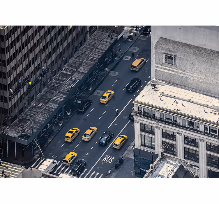 Drukke gele taxi's foto behang New York - TenStickers