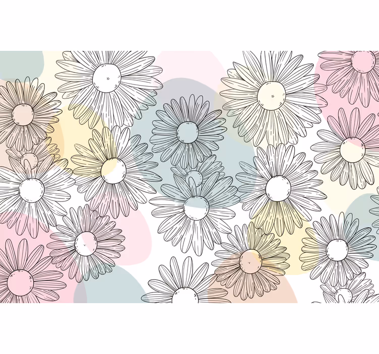 Fotobehang bloemen met madeliefjesmotief - TenStickers
