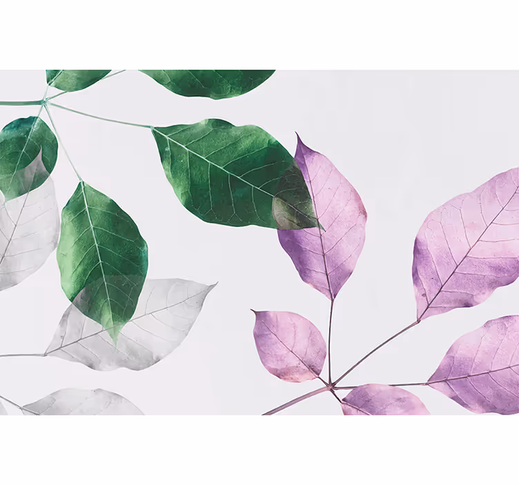 Foto behang natuur bladerige botanische accenten - TenStickers