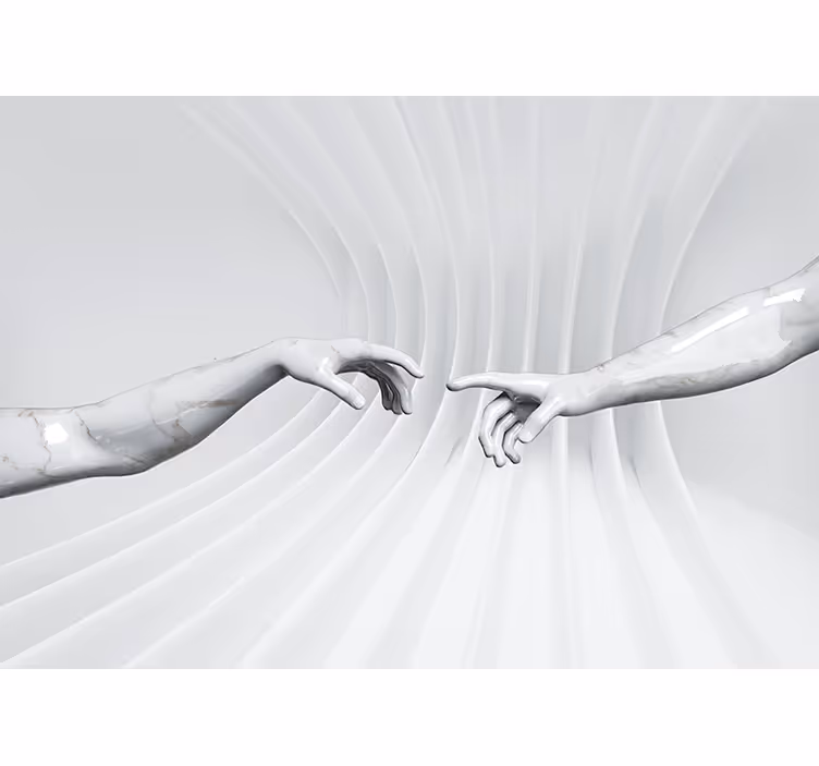 Fotobehang kunst marble hands touch - TenStickers