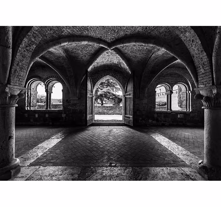 Fotobehang steden en landen historische poort uitzicht - TenStickers