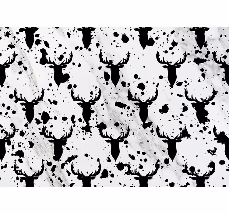 Fotobehang dieren hert silhouet patroon - TenStickers