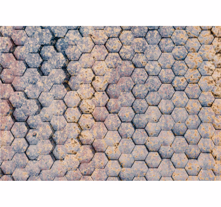 Fotobehang lijnen hexagonaal steenpatroon - TenStickers