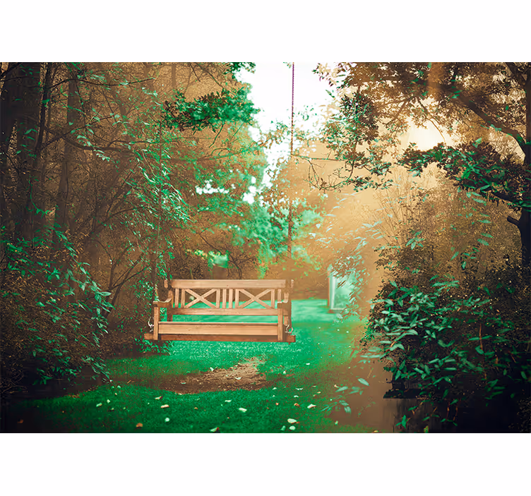 Foto behang natuur serene tuin ontsnapping - TenStickers