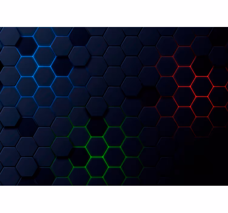 Fotobehang lijnen hexagonale patroonkleuren - TenStickers