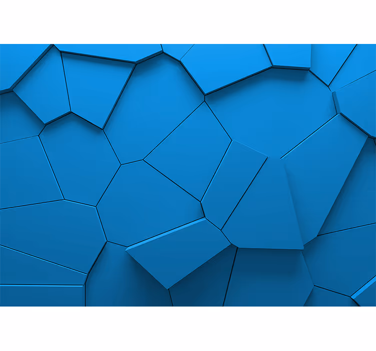 Geometrisch blauw patroon fotobehang lijnen - TenStickers