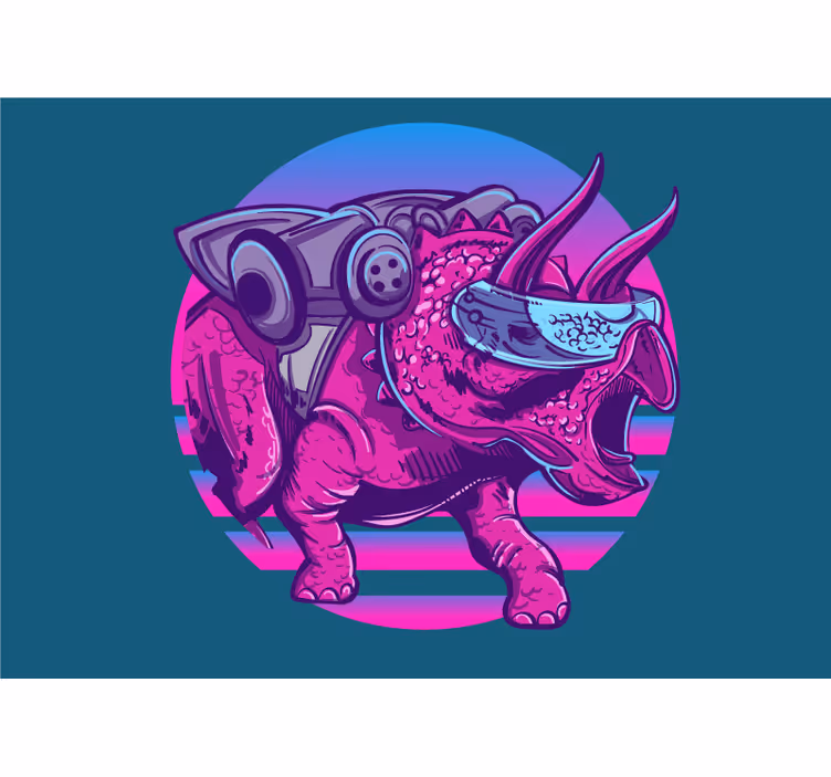 Fotobehang dieren futuristische triceratops - TenStickers