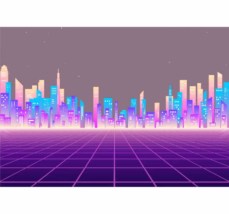 Fotobehang steden en landen futuristische stadsskyline - TenStickers