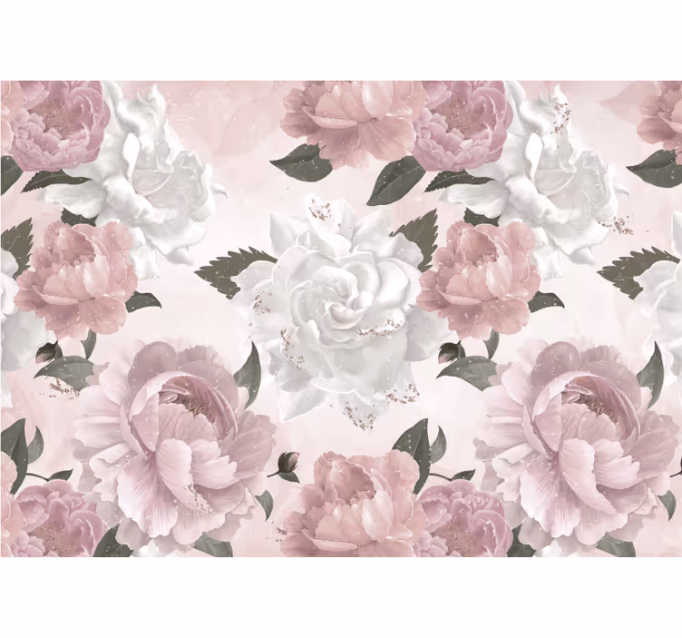 Fotobehang bloemen elegante botanische compositie - TenStickers