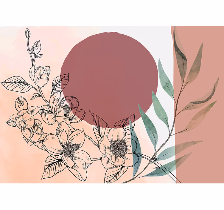 Fotobehang bloemen bloemenelementen compositie - TenStickers